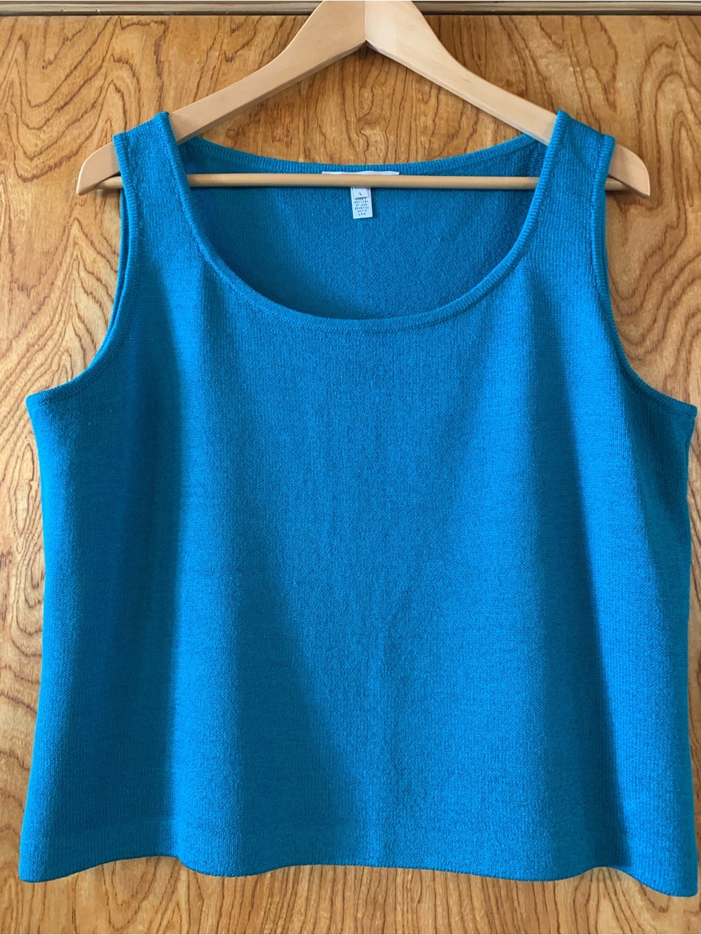 St. John Wool & Rayon Sleeveless Knit Tank - Teal Blue